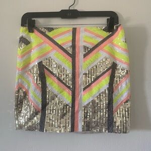 Vintage Express Sequins Mini Skirt Size Small